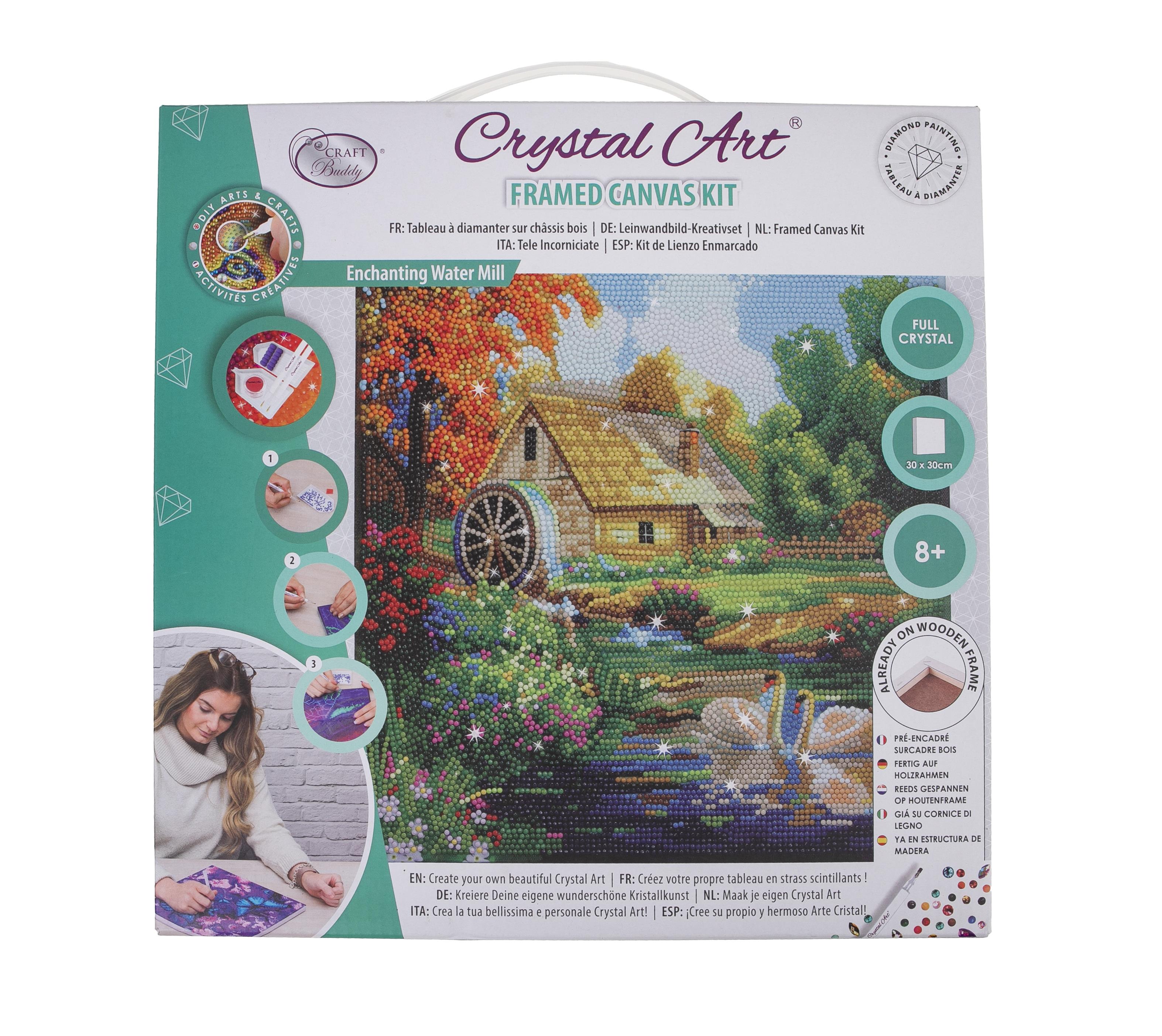 אומנות קריסטל - תמונת קנבס טחנת מים קסומה 30*30 אומנות קריסטל - תמונת קנבס טחנת מים קסומה 30*30