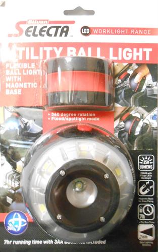 פנס יד מגנטי כדורי 250 LUMENS הצמדה עי מגנט 360 מעלות ROTATION לטכנאים למקצוענים ולשטח קמפינג לייף