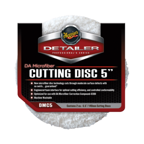 2 יחידות פד מיקרופייבר לקומפאונד - DA CUTTING DISC 5 מבית MEGUIAR'S | גודל 5 אינץ'