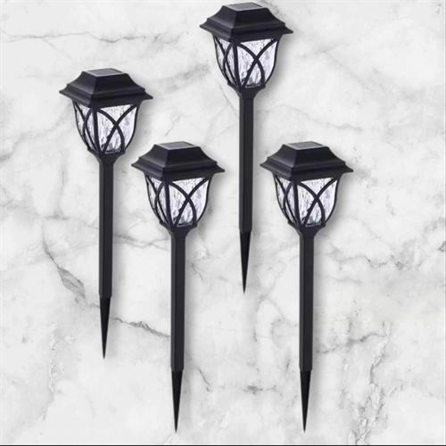 4 פנסים סולאריים דקורטיביים לגינה 4 פנסים סולאריים דקורטיביים לגינה