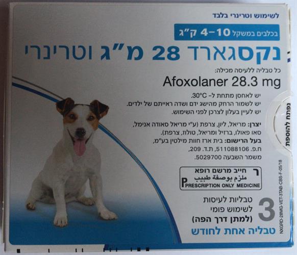 נקסגארד לכלבים במשקל 4 עד 10 קג - Nexgard for dogs weighing 4 to 10 kg