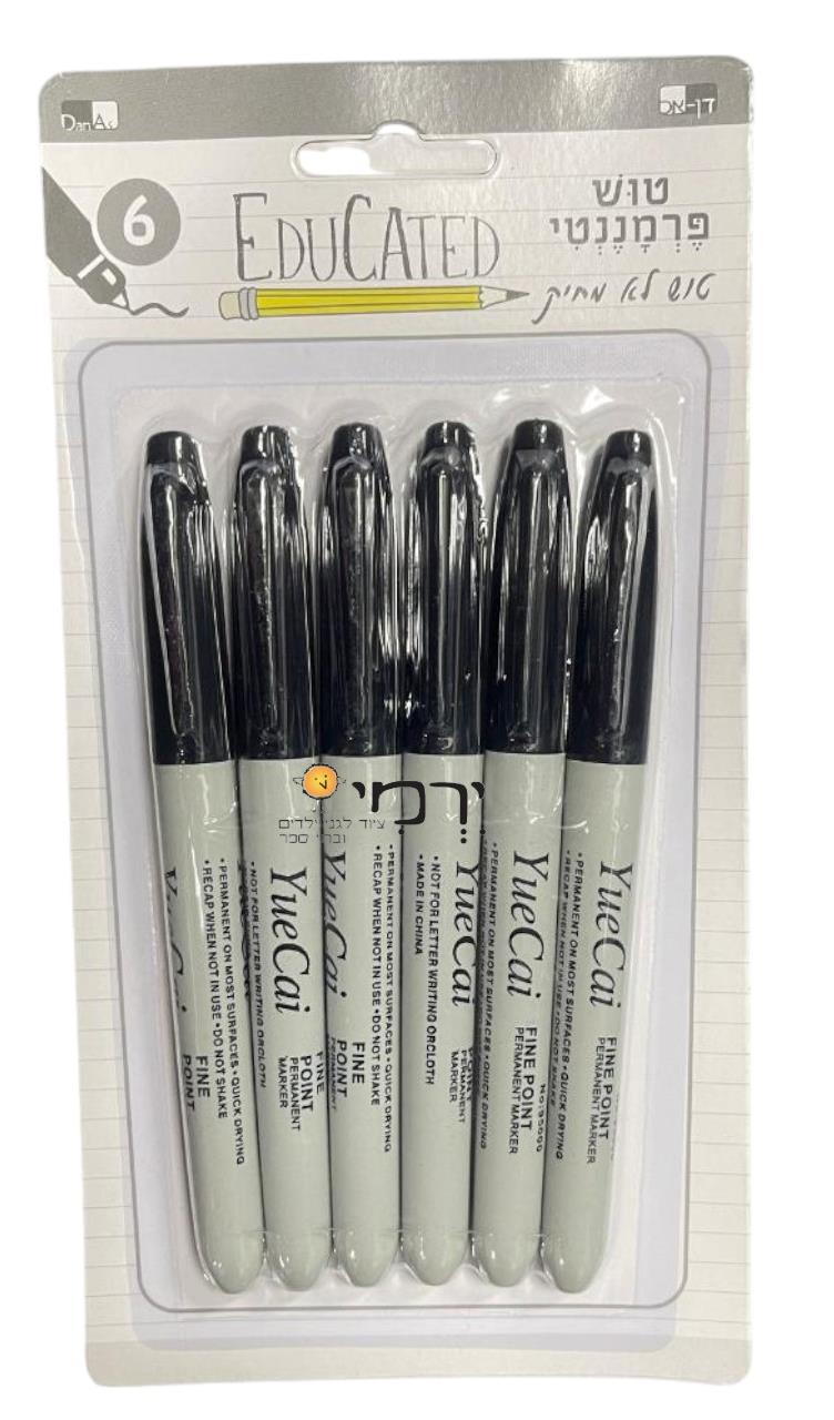 טושים פרמננט שחורים במארז
