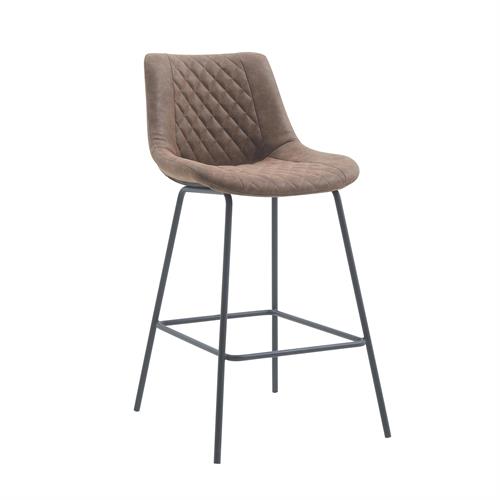כסא בר מעוצב דגם ליסבון דמוי עור חום
