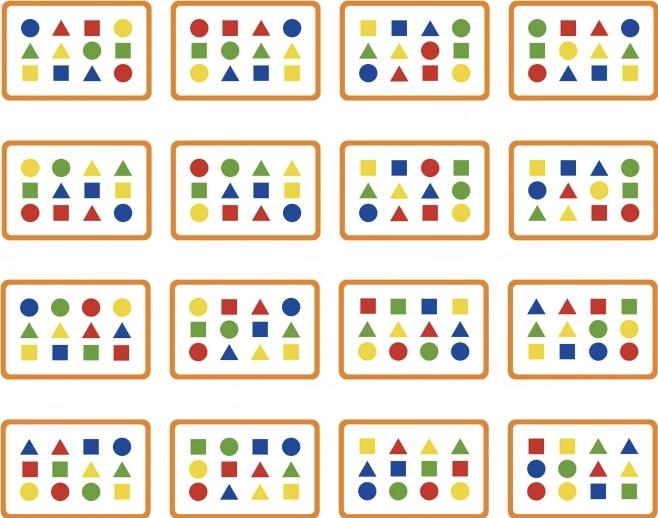 משחק התאמה צורות וצבעים + דגמים ל4 ילדים