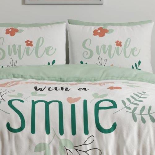 סט מצעים מיטה וחצי 100% כותנה דגם - סמייל