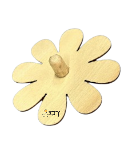 סביבון עץ ליצירה דגם פרח - יחידה