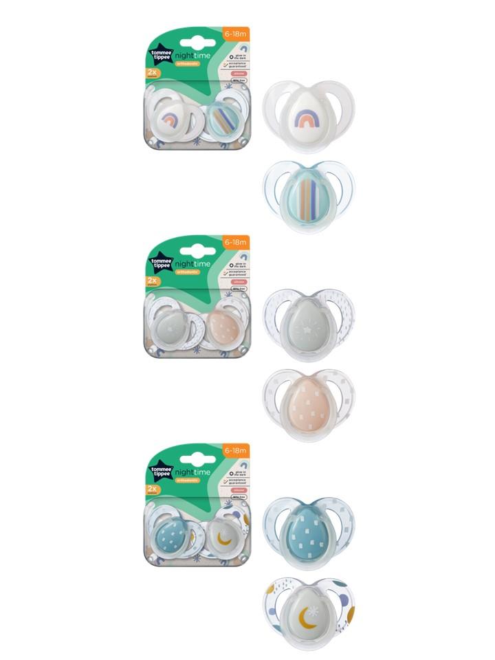 הכי טבעי זוג מוצצים זוהרים בחושך 6-18 הכי טבעי זוג מוצצים זוהרים בחושך 6-18