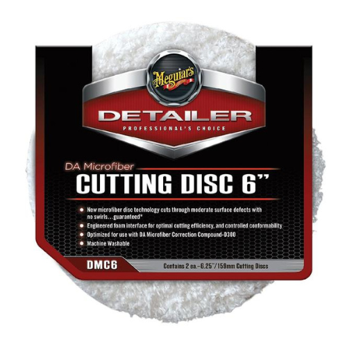 2 יחידות פד מיקרופייבר לקומפאונד - DA CUTTING DISC 6 מבית MEGUIAR'S | גודל 6 אינץ'