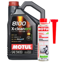 באנדל מבצע - תוסף ניקוי מזרקים 300ML MOTUL + שמן מנוע 5W30 5L