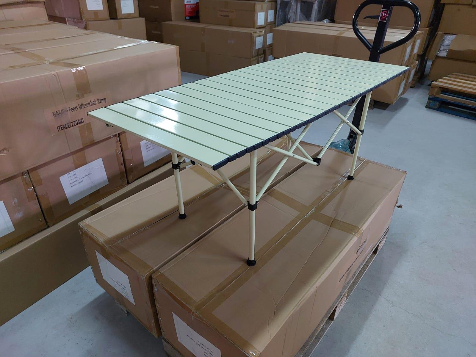 שולחן מתקפל אלומיניום אורך 1.2 מטר רוחב 65 סמ' גובה 62 סמ קמפינג לייף