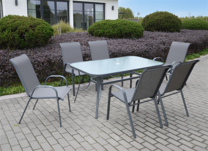 שולחן לגינה ולמרפסת + 6 כסאות דגם מונקו