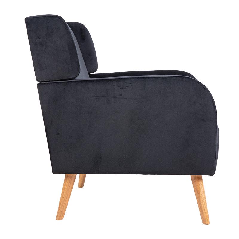 כורסא מעוצבת יוקרתית לבית דגם פלטינה בד שחור