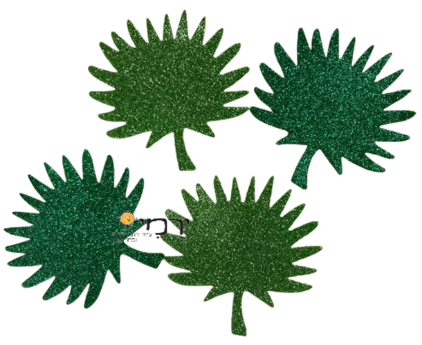 מדבקות סול עלה גדול נצנץ - מארז 30 יח'