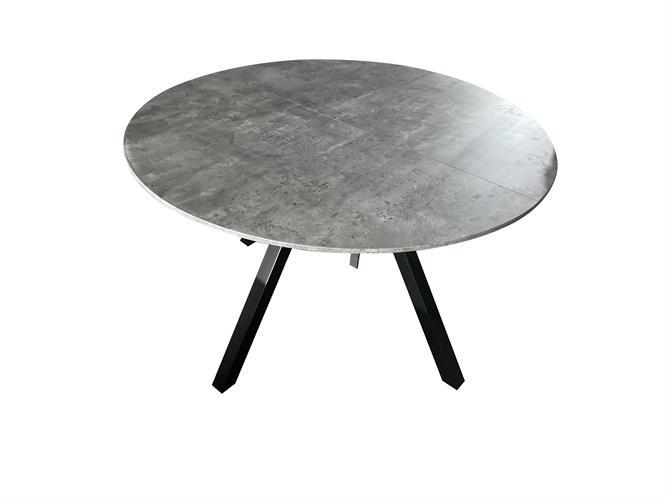 שולחן פינת אוכל עגול נפתח דגם מאליבו צבע דמוי שיש אפור בטון