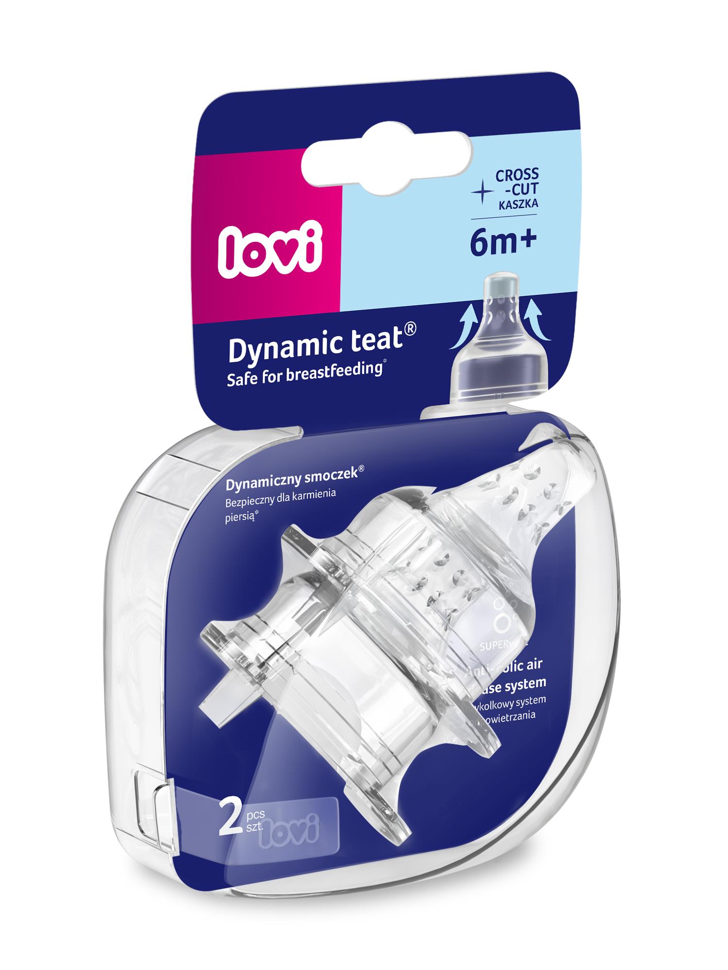 לאבי זוג פטמות X לבקבוקי סטנדרט מתאים למזונות סמיכים 6+