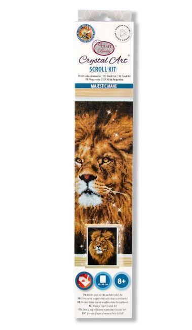 אומנות קריסטל - תמונת בד עם מסגרת עץ אריה 40x50
