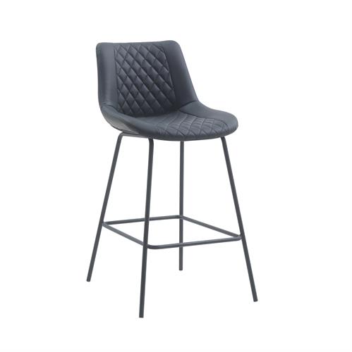 כסא בר מעוצב דגם ליסבון דמוי עור שחור