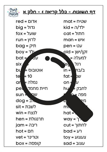 דוגמה לדף תשובות