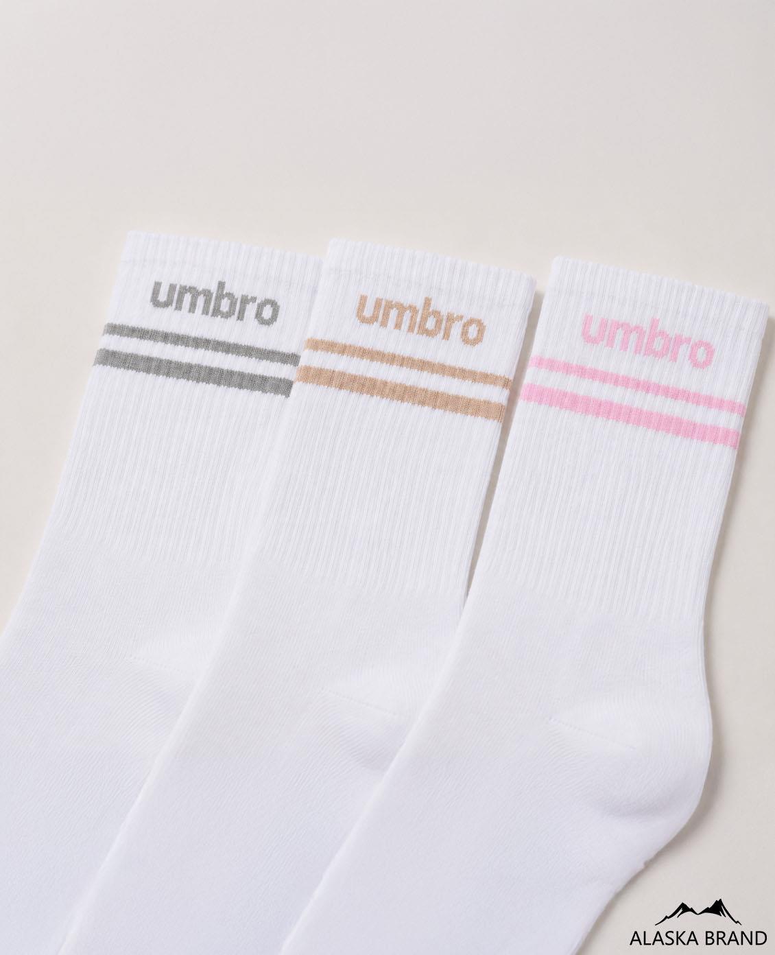 גרבי ספורט לנשים יומברו UMBRO | מארז 3 זוגות A - מיקס 3 צבעים