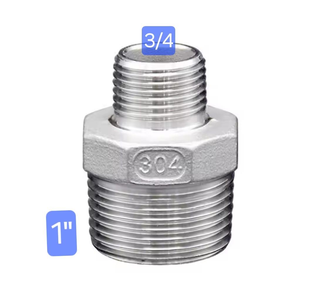 ניפל נירוסטה מעבר מהברגה 1'' צול להברגה 3/4 ולהיפך זכר דו צדדי קמפינג לייף