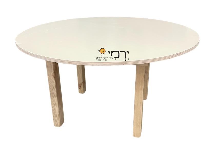 שולחן עגול רגל עץ