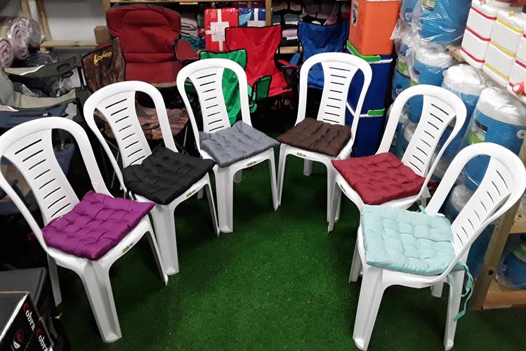 כריות לכיסאות תורקיז \ תכלת כרית מושב 40X40 סמ' עם שרוכים צבע