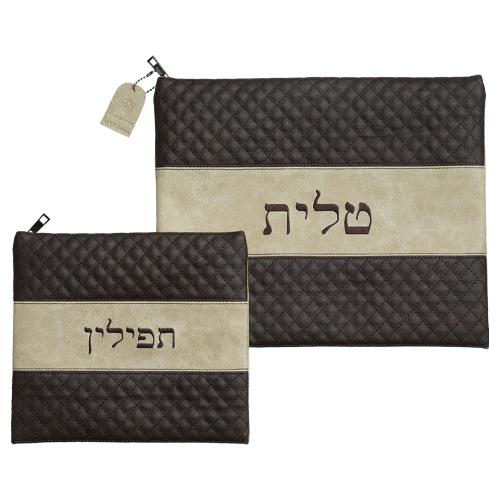 סט כיסויים דמוי עור גווני חום סט כיסויים דמוי עור גווני חום