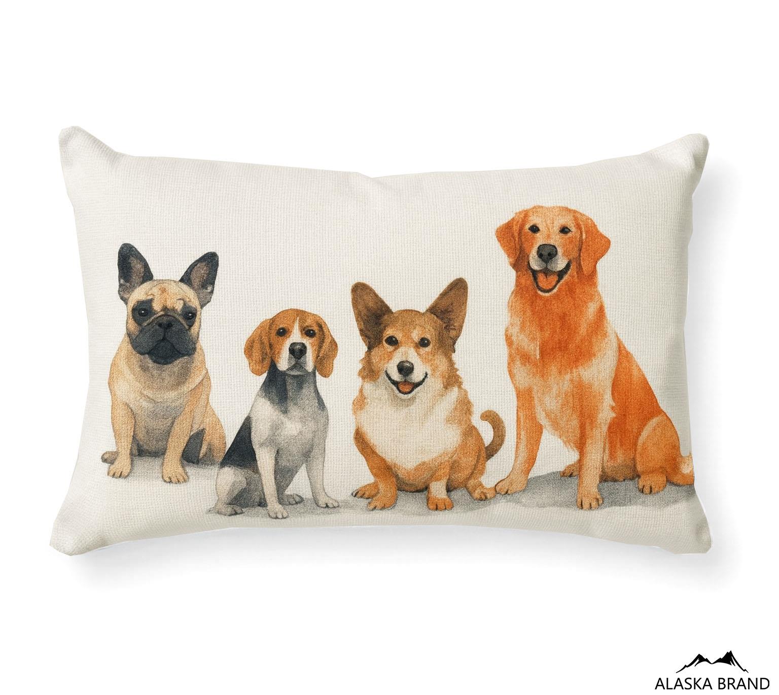 כרית נוי מלבנית דגם - DOGS