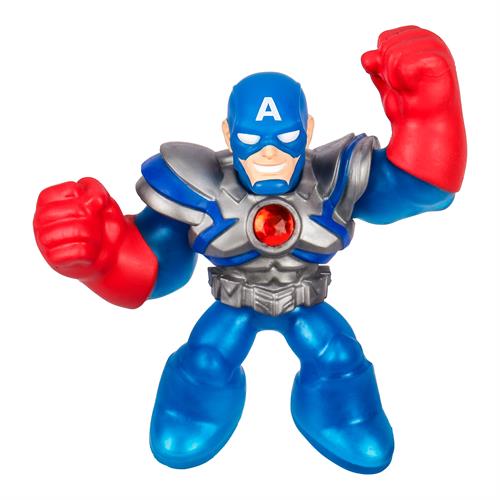 גו ג'יט זו X מארוול - בובה נמתחת - סטרץ' Avengers גיבורי על קפטן אמריקה - Goo Jit Zu