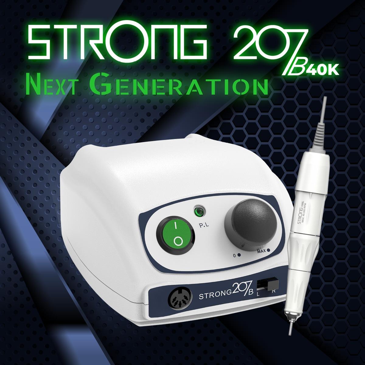 מכונת שיוף סטרונג 207b החדשה+ מנורת ייבוש סאן2+ 2 ראשי מניקור
