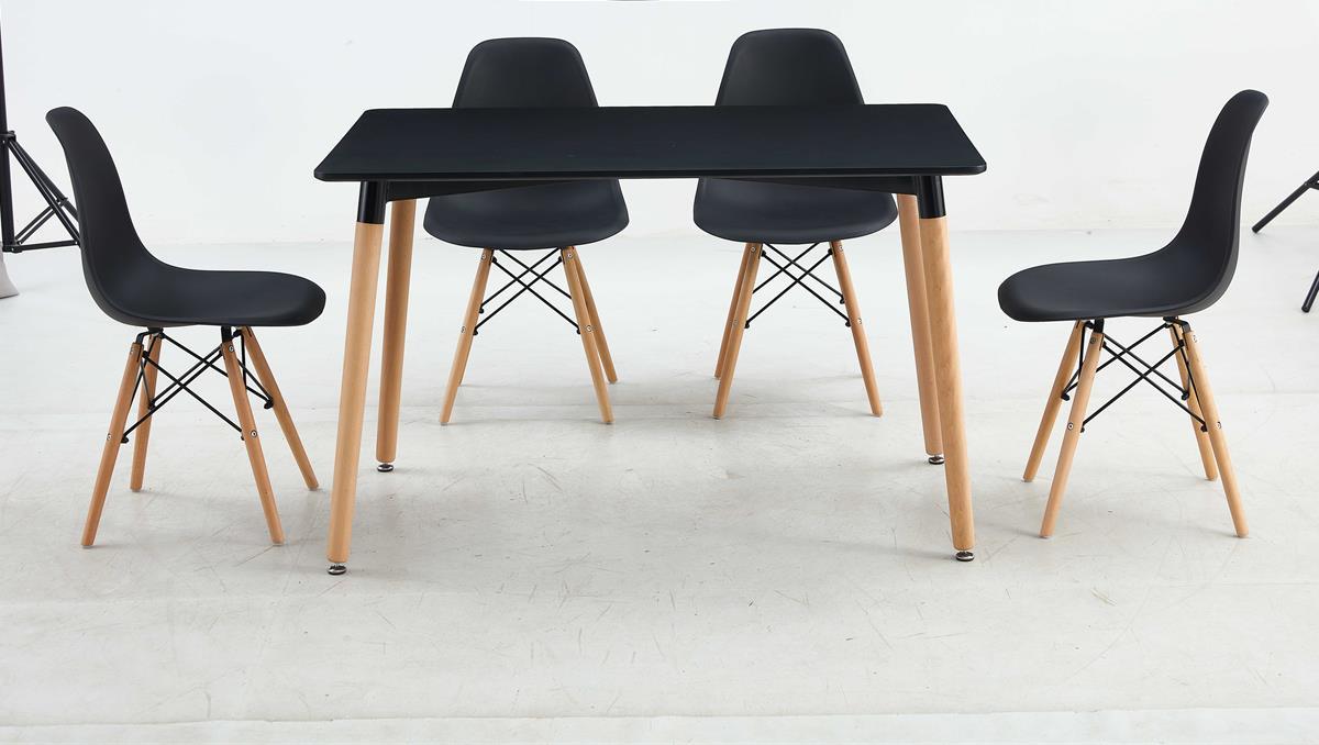 פינת אוכל לבית דגם פריז צבע שחור + 4 כסאות פינת אוכל לבית דגם פריז צבע שחור + 4 כסאות