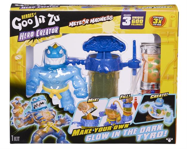 גו ג'יט זו - יוצר הגיבורים - Cerator Pack טיירו זוהר בחושך - Goo Jit Zu