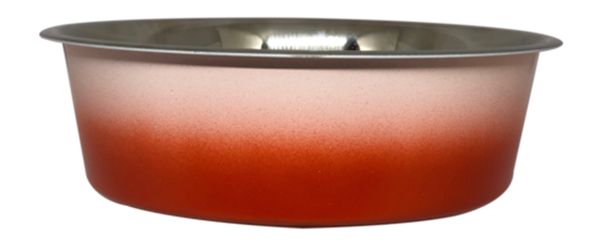 קערת מזון מעוצבת White Orange עם גומי בתחתית למניעת החלקה בנפח 0.30 ליטר