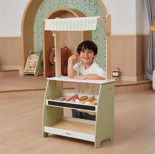 דוכן מכירות סופרמרקט מאובזר מעץ