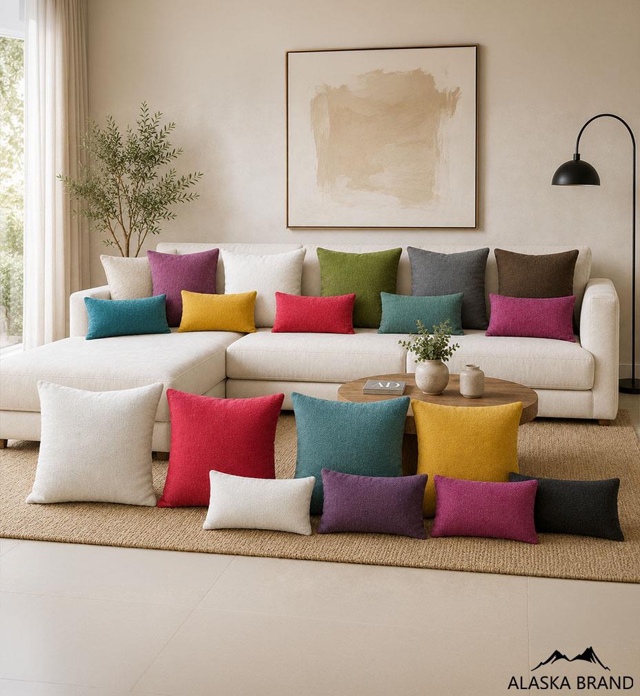 כרית נוי דמוי פשתן דגם - Colors | מידות 45X45 | 60X60 | 35X55 [אפשרות לרקמה אישית]