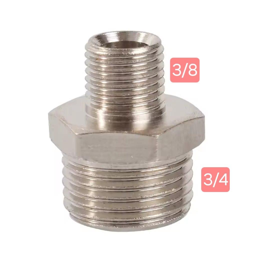 ניפל נירוסטה מעבר הברגה מ 3/4 ל 8\3 או להיפך זכר דו צדדי קמפינג לייף