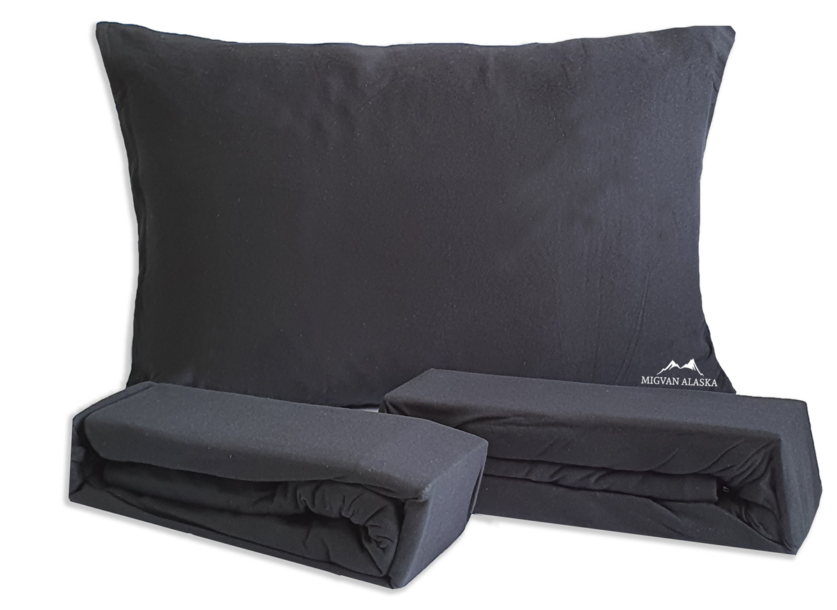 סדין ג'רסי טריקו צבע - שחור + ציפית מתנה! ⭐מבצע ענקי⭐