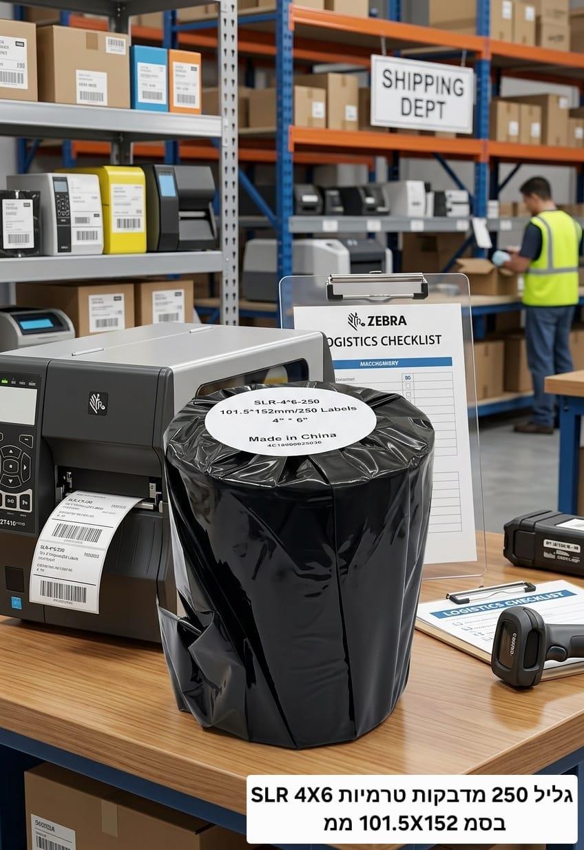 מדבקות טרמיות גליל עם 250 מדבקות SLR 4X6 או בממ 100 על 150 מילימטר קמפינג לייף