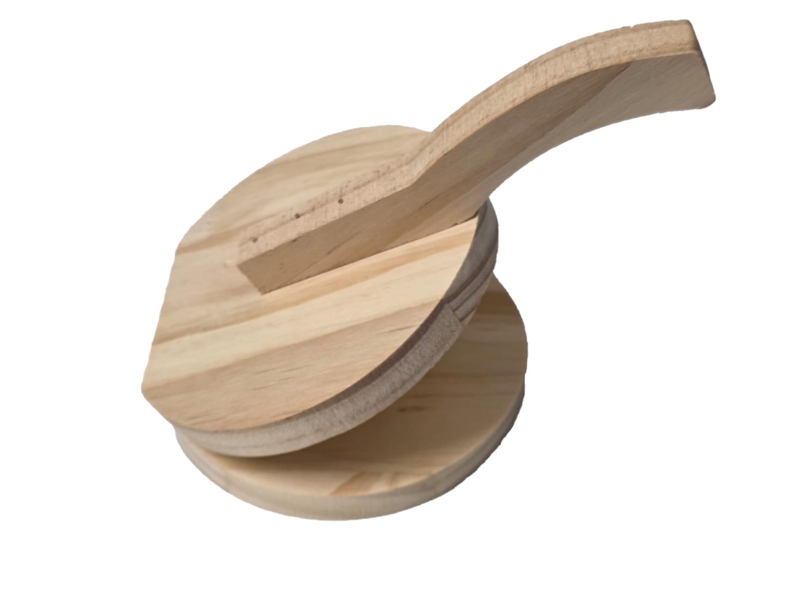 מכשיר ידני מעץ לפתיחת בצקים לכיסונים/ קובה / פיצה אישית ועוד..