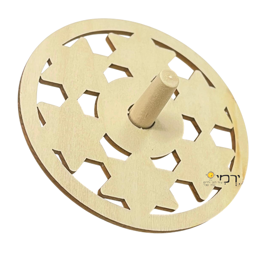 סביבון עץ ליצירה דגם מגן דויד - יחידה
