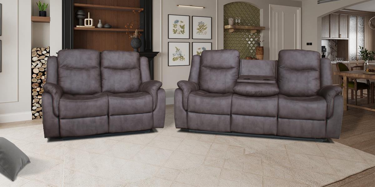 מערכת ישיבה עם ריקליינרים 3+2 דגם ביאנקה צבע אפור מערכת ישיבה עם ריקליינרים 3+2 דגם ביאנקה צבע אפור