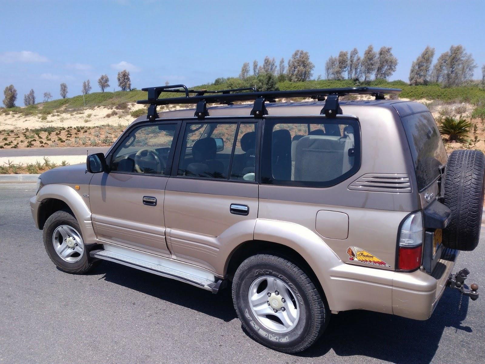 גגון טויוטה פראדו במלאי מעקה היקפי מלא (מעקה קידמי אזל) 220x120 מטר פלדה קמפינג לייף