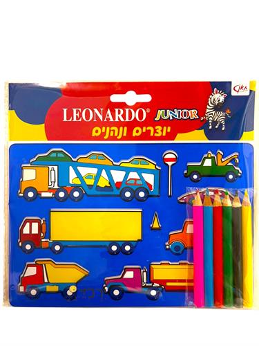 שבלונה מגוון דגמים + עפרונות צבעוניים ליצירה
