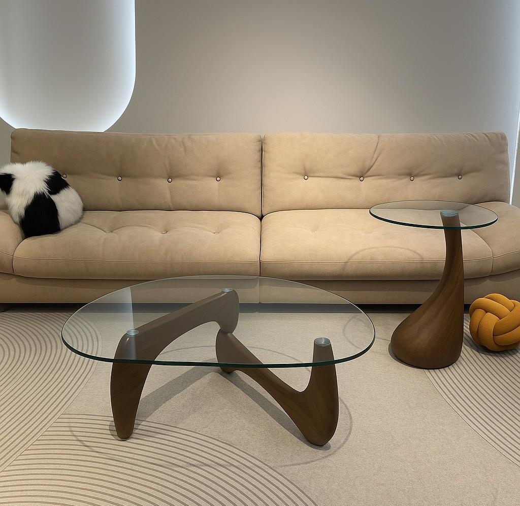 זוג שולחנות זכוכית