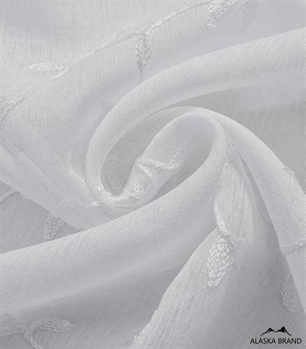 וילון איכותי שקוף דגם - אמרלד לבן