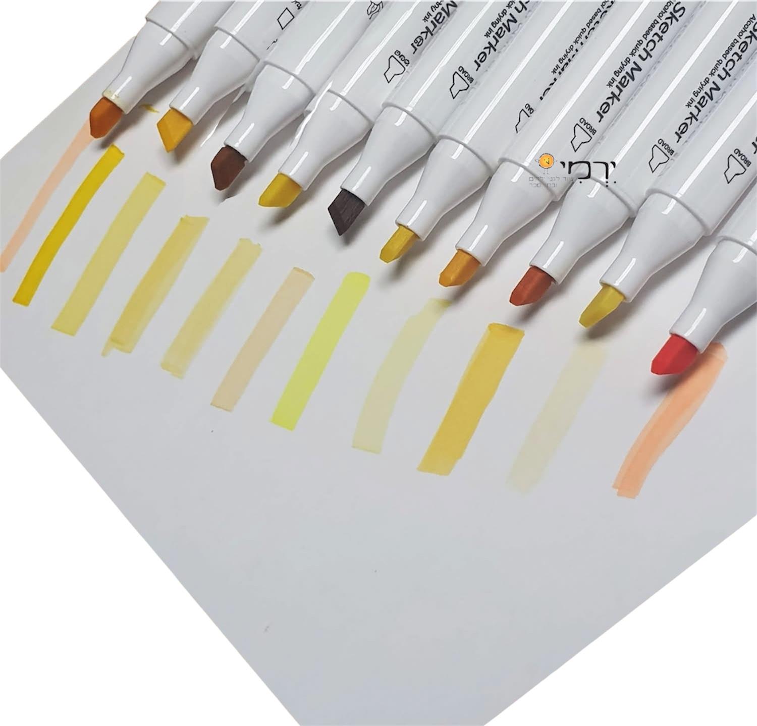 טושים דו צדדי 36 יח' בכוס על בסיס אלכוהול