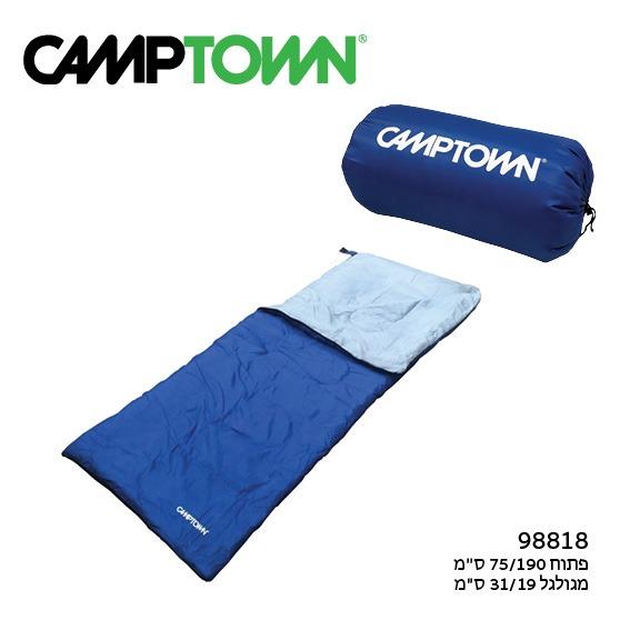 שק שינה צבע ירוק אורך 1.9 מטר רוחב 75 סמ CAMPTOWN קמפינג לייף