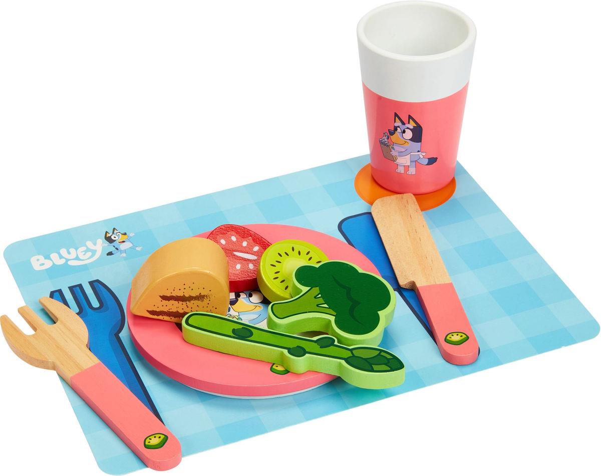 בלואי Bluey סט כלי אוכל מעץ 32 חלקים בלואי Bluey סט כלי אוכל מעץ 32 חלקים