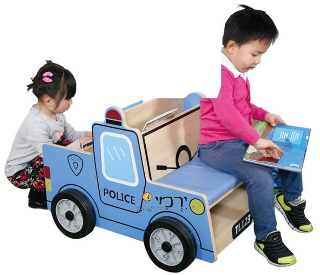ספריה + ספסל ישיבה מרופד דגם משטרה
