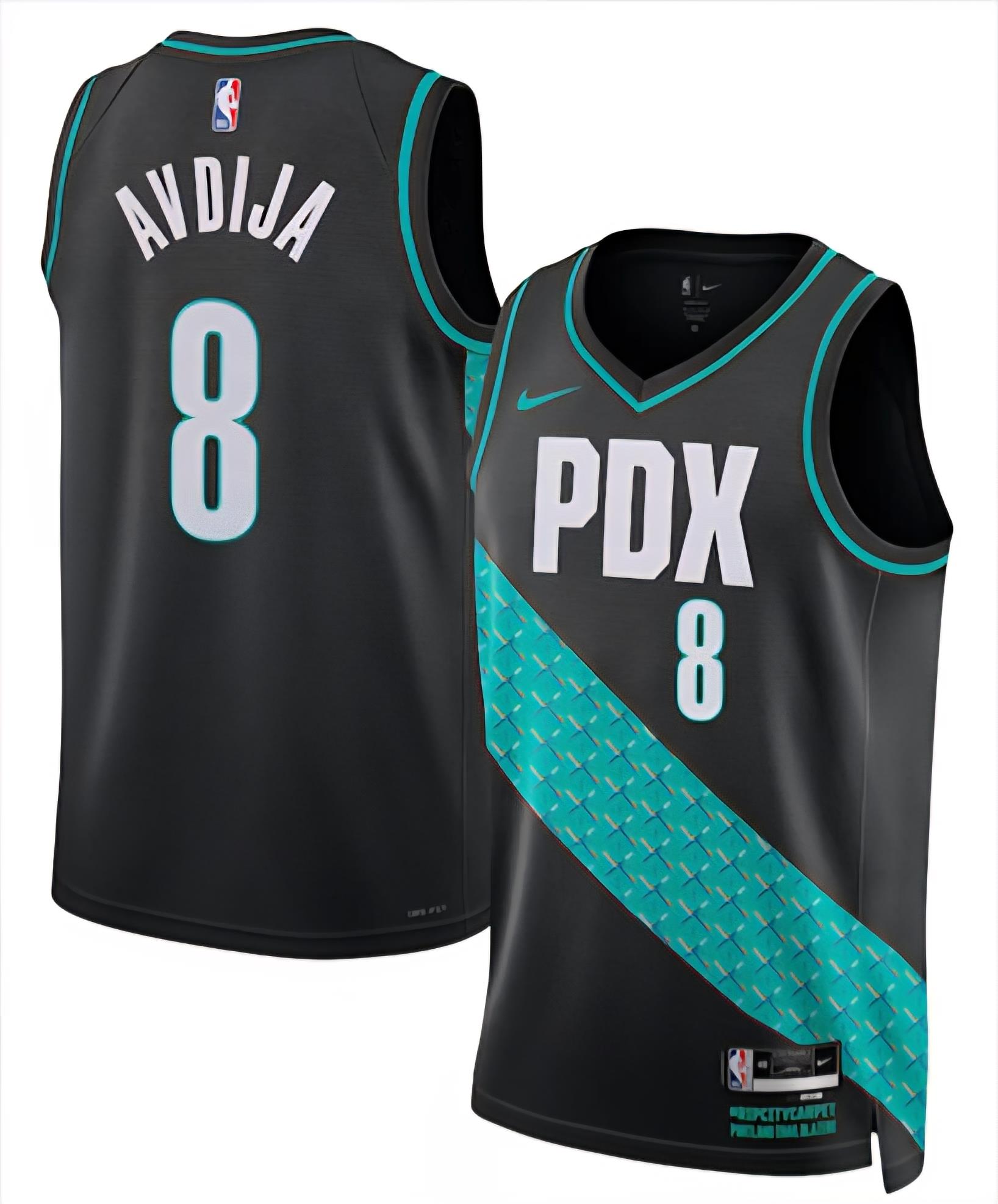 גופיית דני אבדיה #8 AVDIJA פורטלנד NBA שחורה